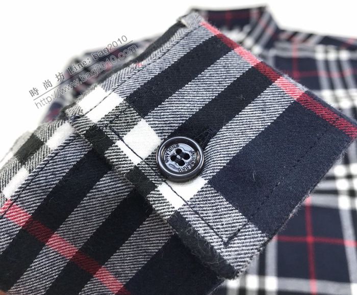 Burberry男裝 巴寶莉新款格紋棉質法蘭絨襯衫 Burberry男士格子襯衫  ydi3289